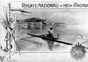 Regate Nazionali 1901 – Arona. Si noti il logo dell’U.N.V. (p.g.c. Achille Negri)