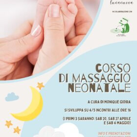 Locandina corso massaggio neonatale