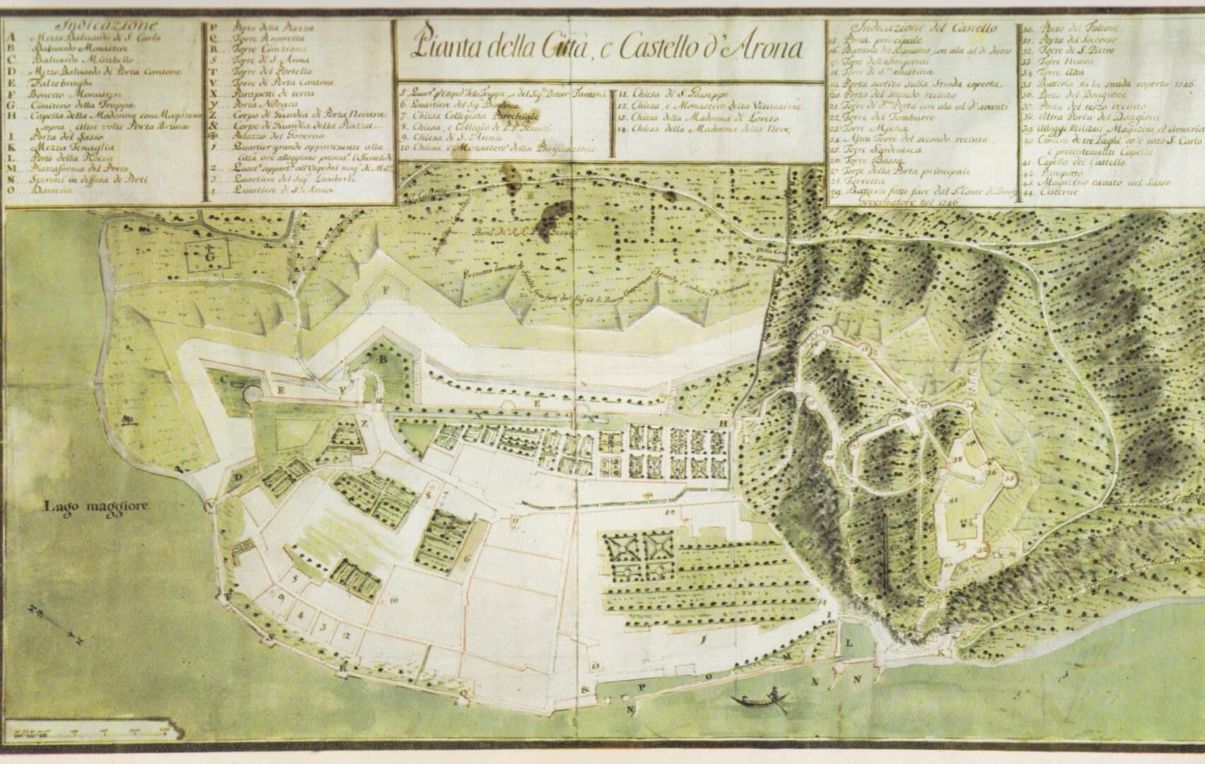 Antica mappa Arona