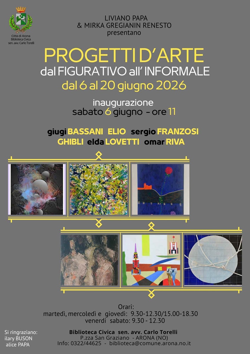 Locandina evento Progetti d'arte dal figurativo all'informale
