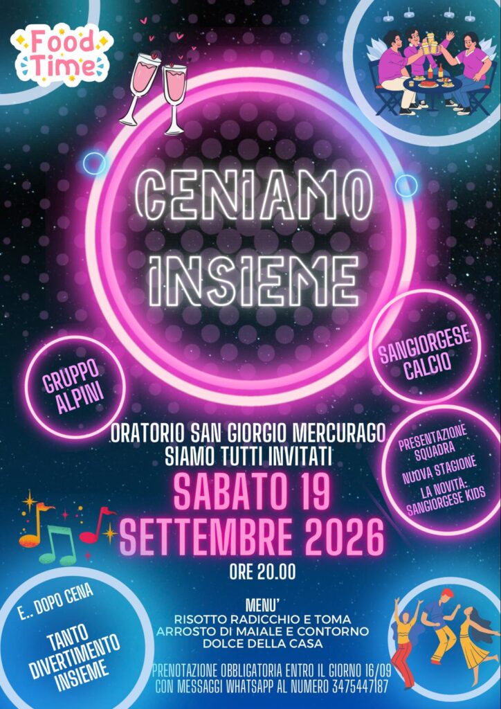 Ceniamo insieme all'Oratorio di Mercurago
