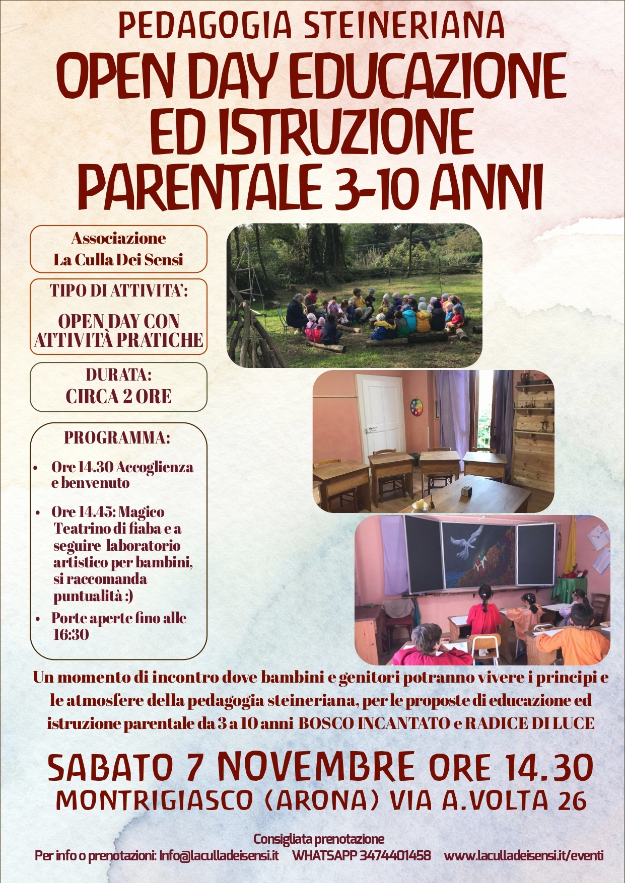 Open Day educazione ed istruzione parentale 3-10 anni Open Day educazione ed istruzione parentale 3-10 anni