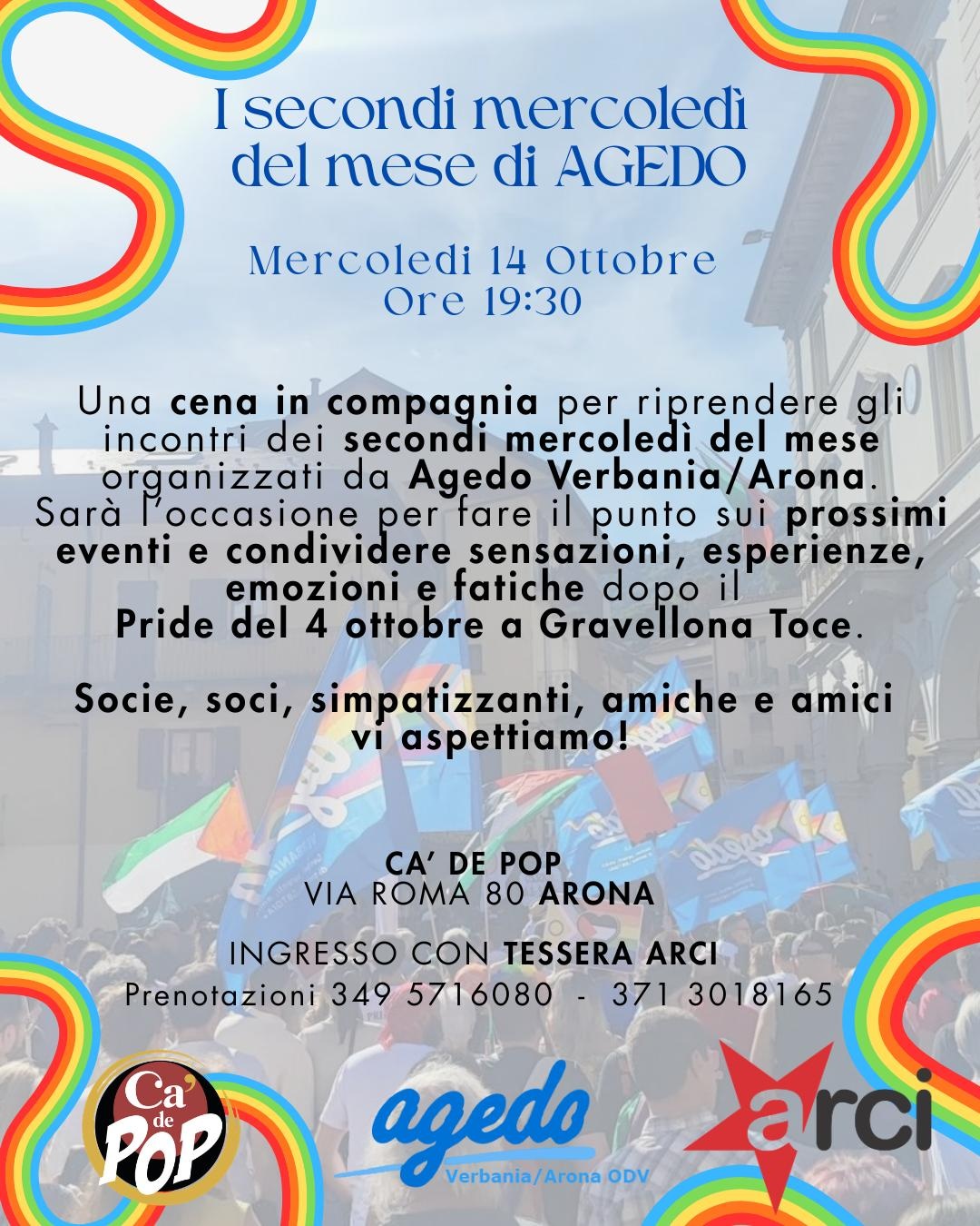 I secondi mercoledì del mese 14 ottobre 2026