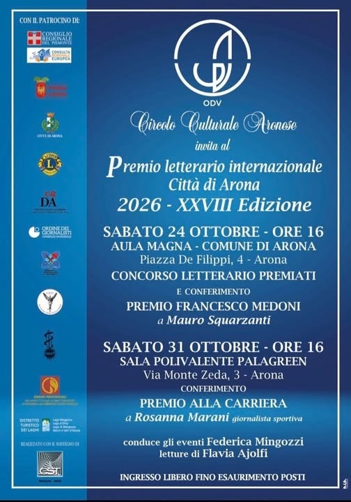 XXVIII Premio letterario internazionale Città di Arona