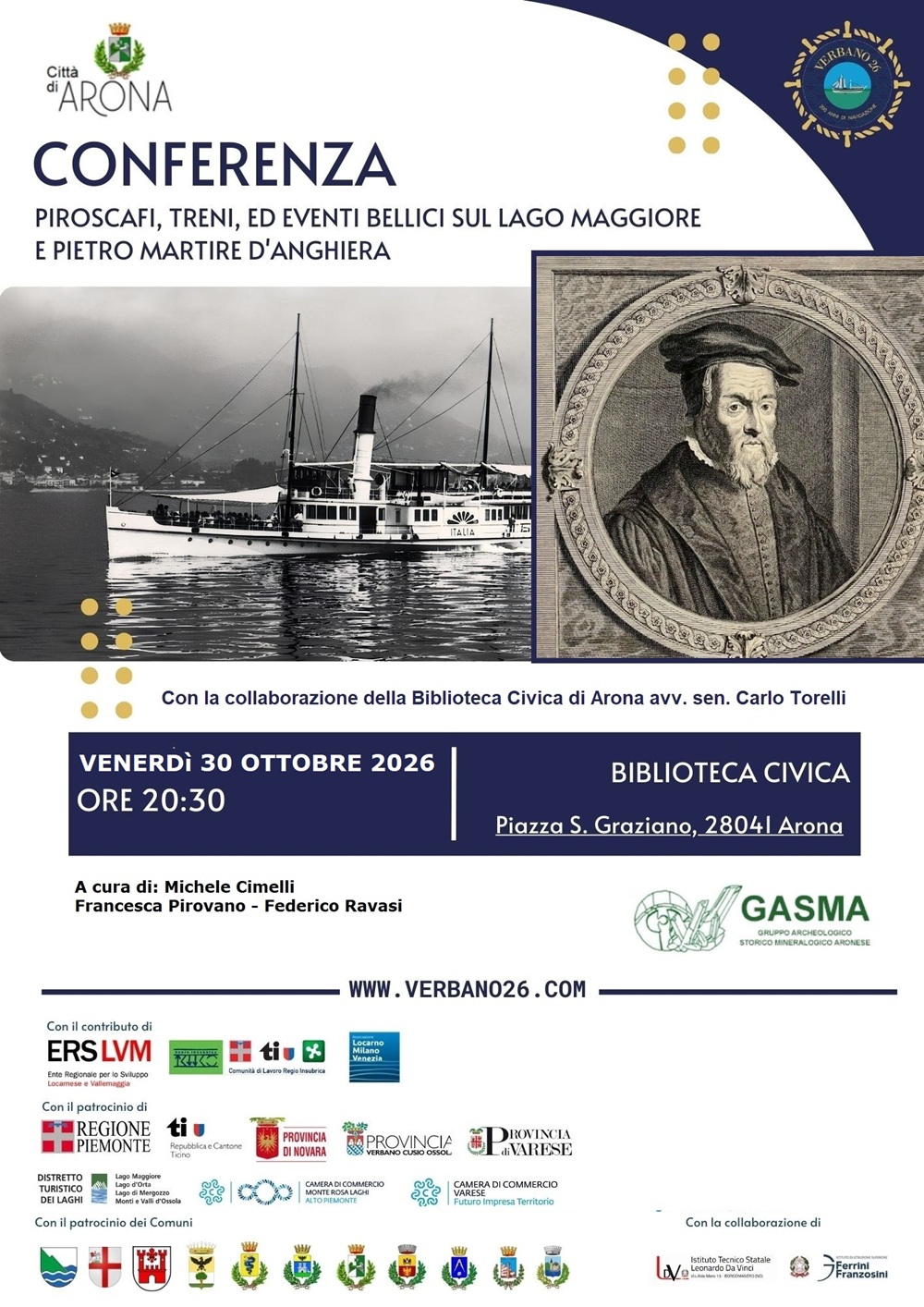 Piroscafi, treni ed eventi bellici sul Lago Maggiore e Pietro Martire D'Anghiera